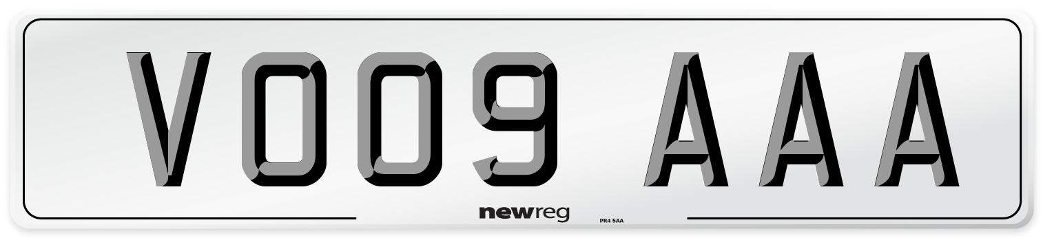VO09 AAA Number Plate from New Reg